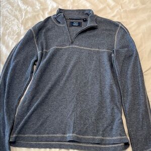 Vintage 1946 Men's Heather Blue Zip-Up Sweater